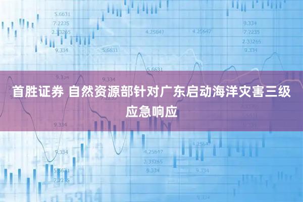 首胜证券 自然资源部针对广东启动海洋灾害三级应急响应