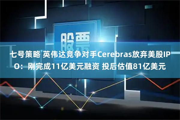 七号策略 英伟达竞争对手Cerebras放弃美股IPO：刚完成11亿美元融资 投后估值81亿美元